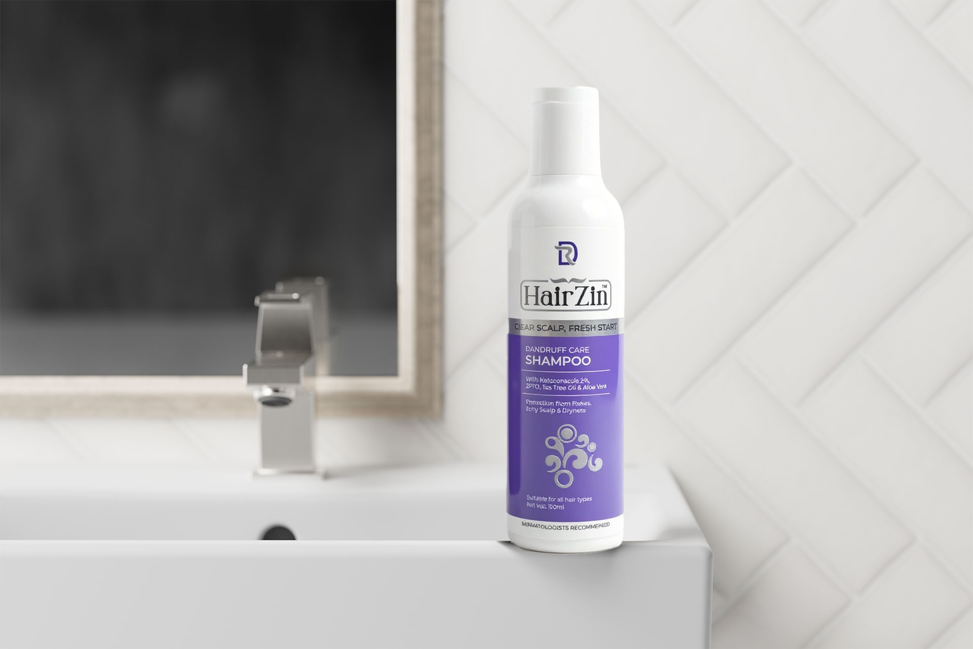 HairZin Anti-Dandruff Shampoo | ZPTO + Tea Tree for Men & Women